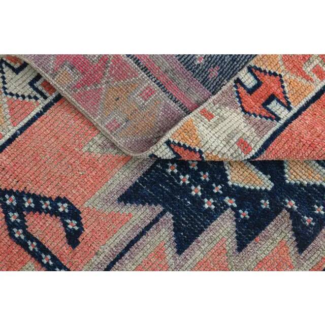 1970s Turkish Oushak Handmade Wool Cotton Pink Runner Rug 82x285