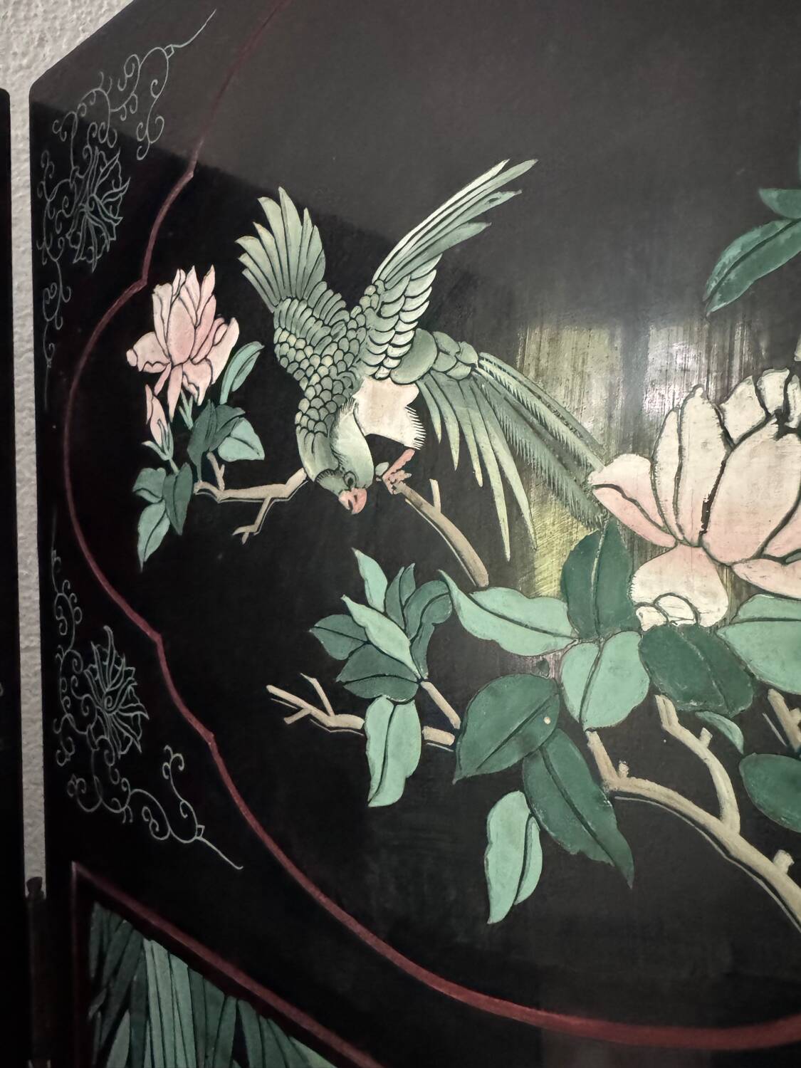 Antique Chinese lacquer screen