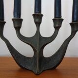 Brutalist Bronze Candleholder by Michael Harjes, 1960s