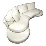 High-end white leather sofa