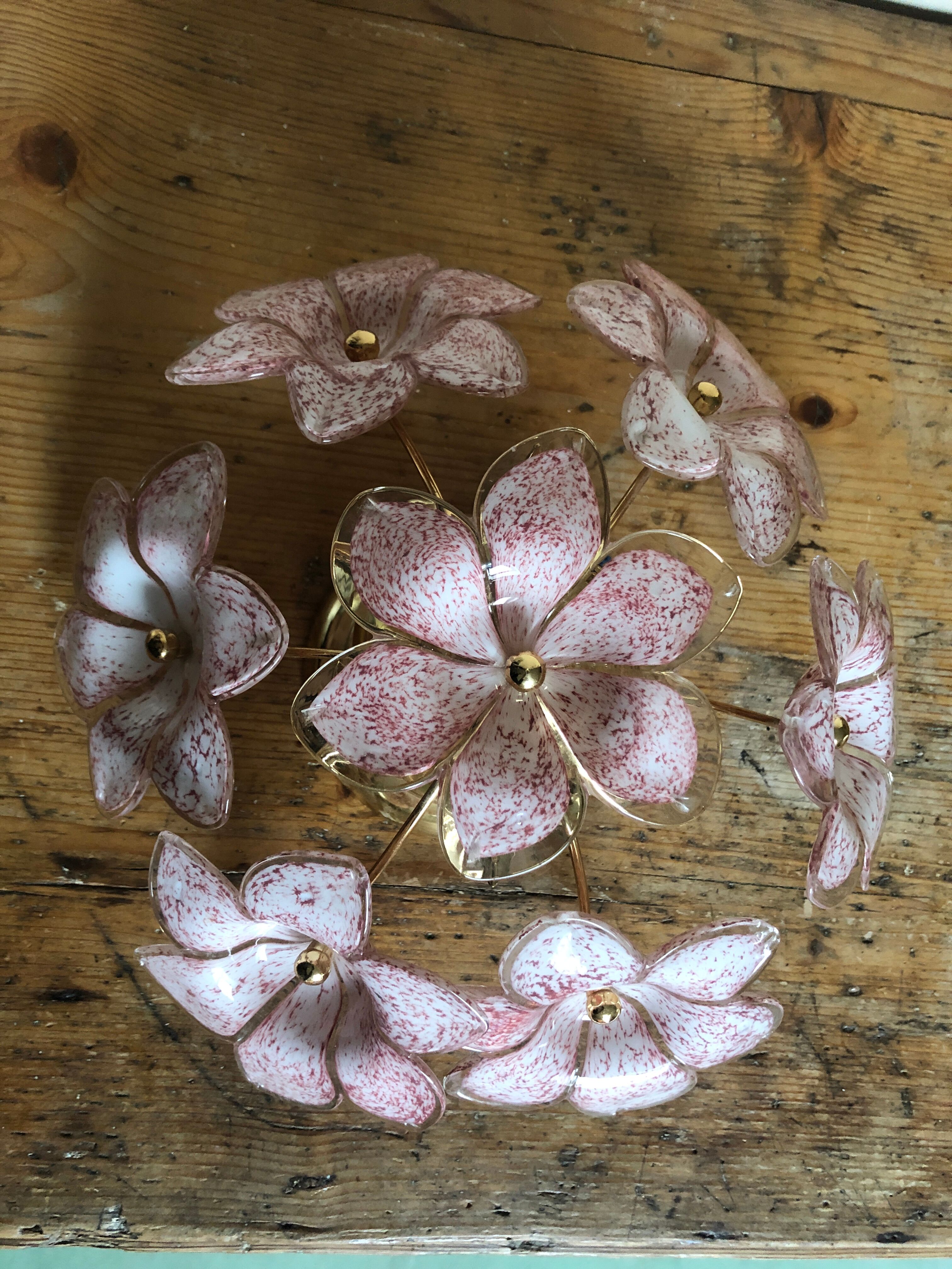 Murano glass flowery wall applique