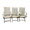 3 chaises de jardin pliantes vintage en teck River Han