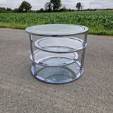 Round coffee table with swivel tops