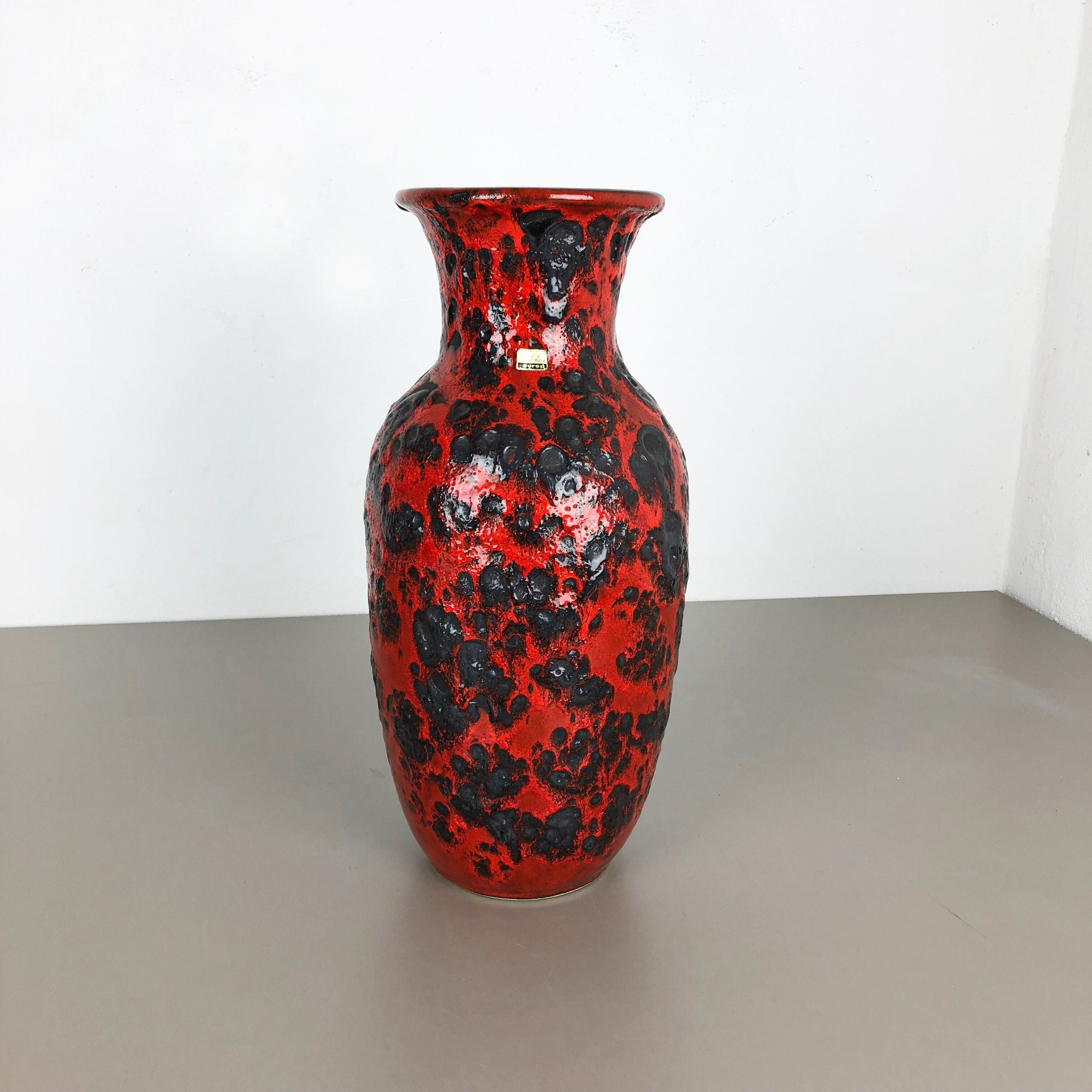 Large Pottery super color Fat Lava Multi-Color 239-41 Vase Scheurich WGP, 1970s