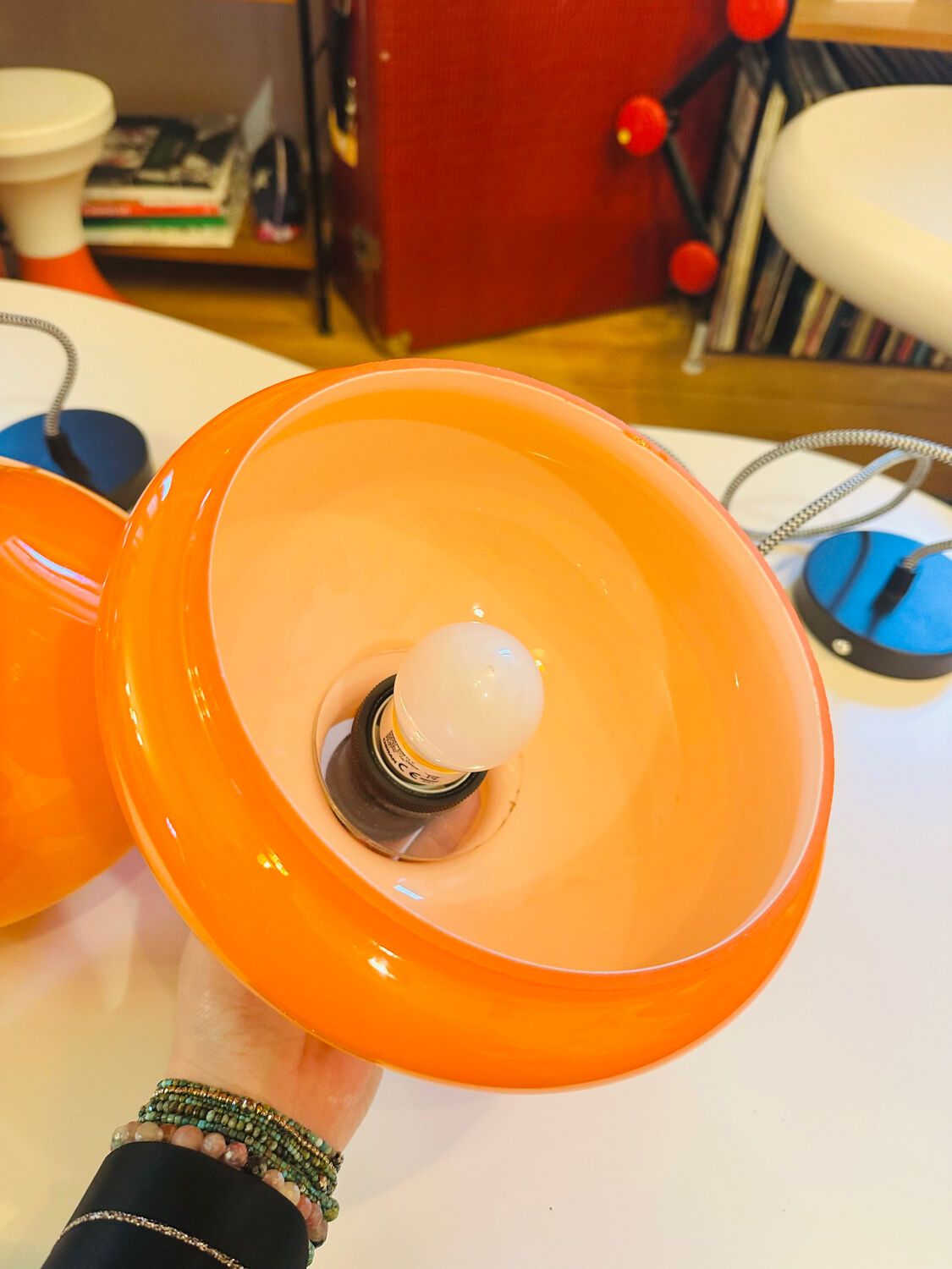 Vintage opaline pendant