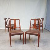 Ensemble de 6 chaises à manger danoise vintage
