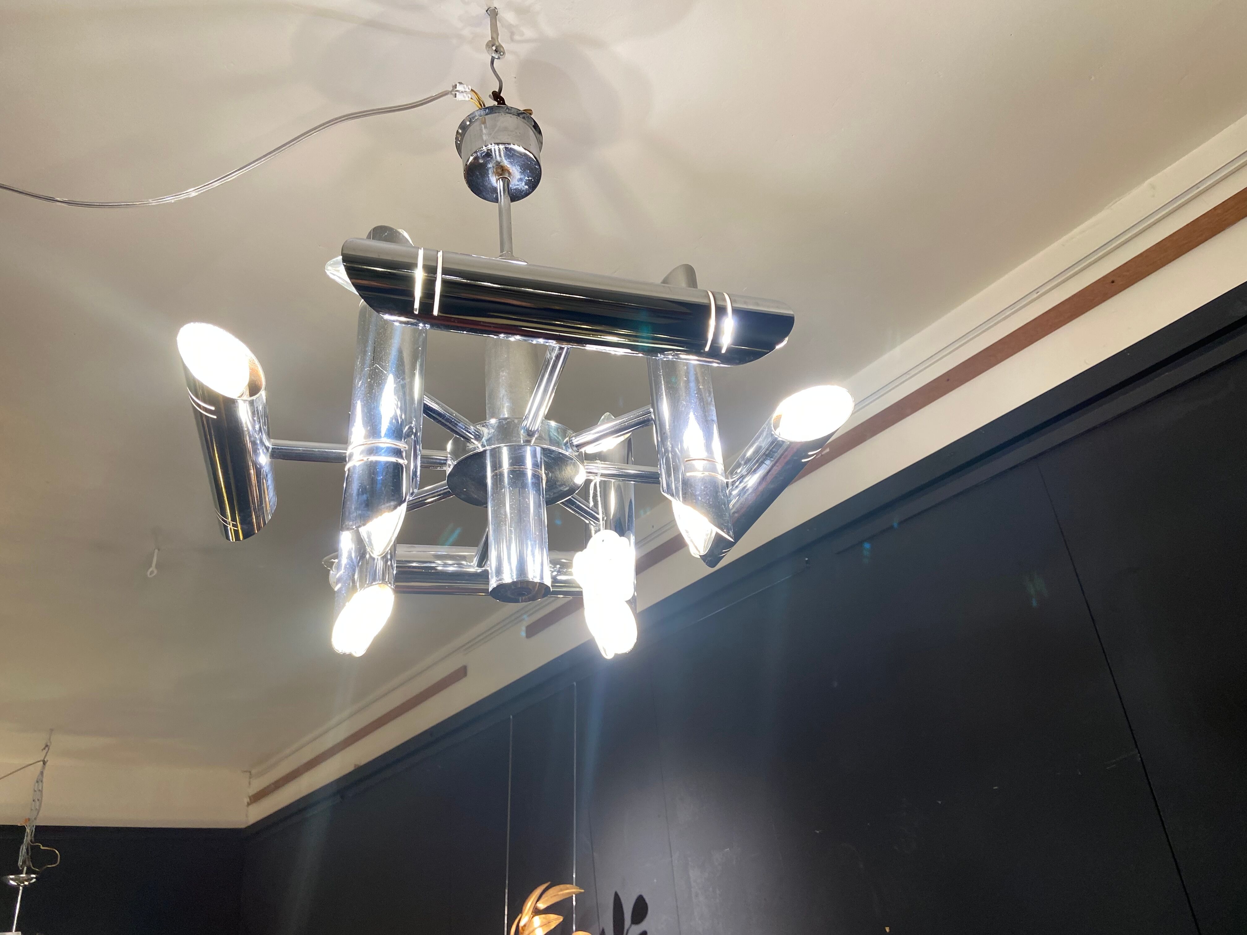 Chrome suspension by Sciolari, 1970s