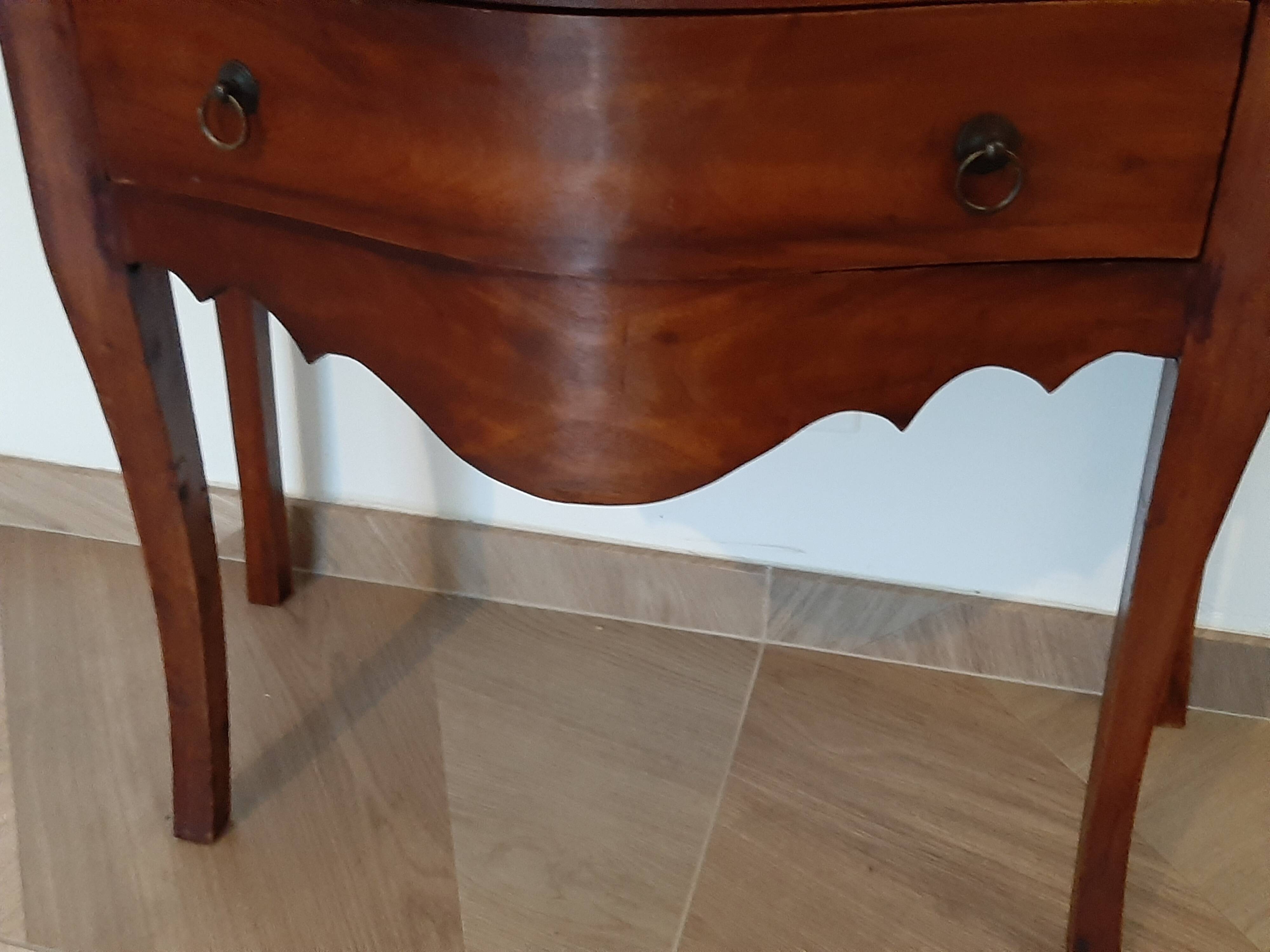Pretty 2-drawer console chest of drawers - curved legs - Louis XVI imitation
