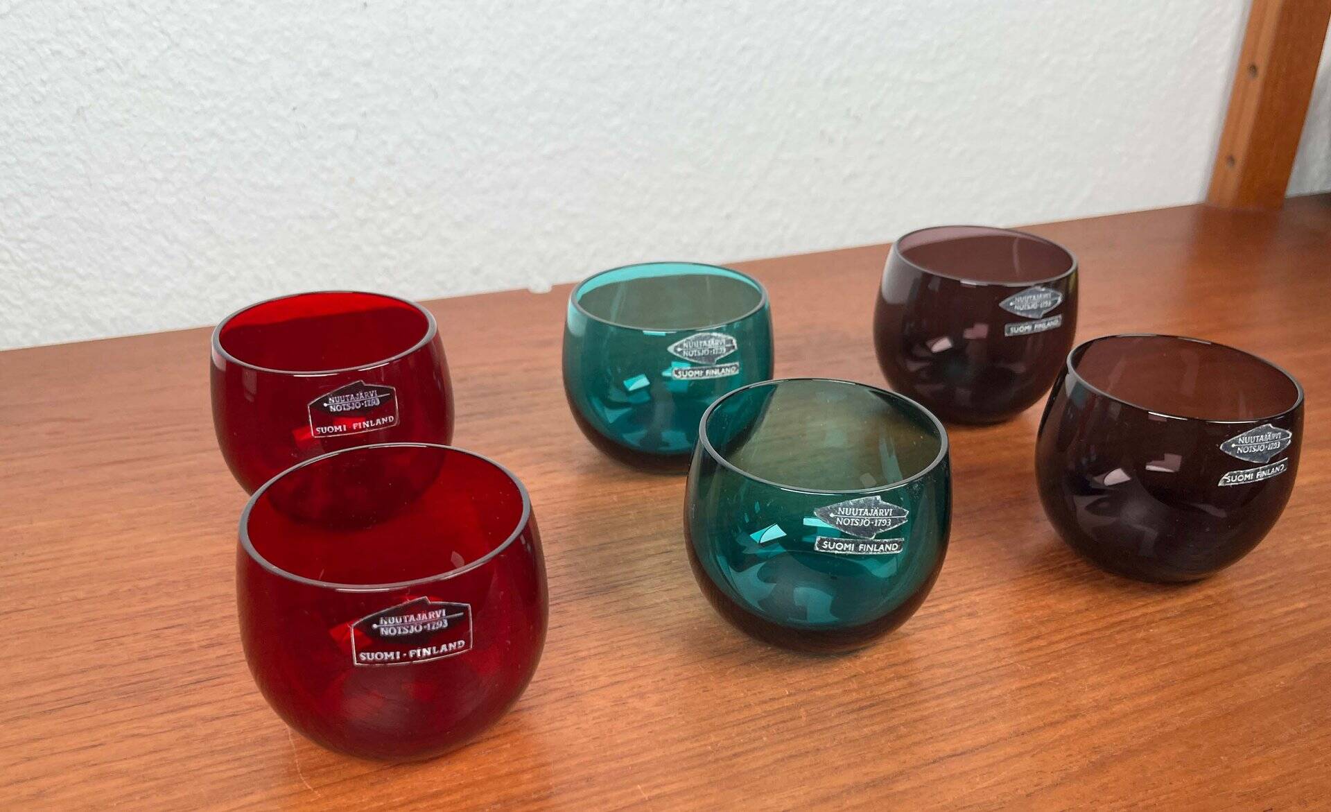 Mid-Century Modern Drinking Glasses from Nuutajärvi Notsjö, Finland, 1960s, Set of 6
