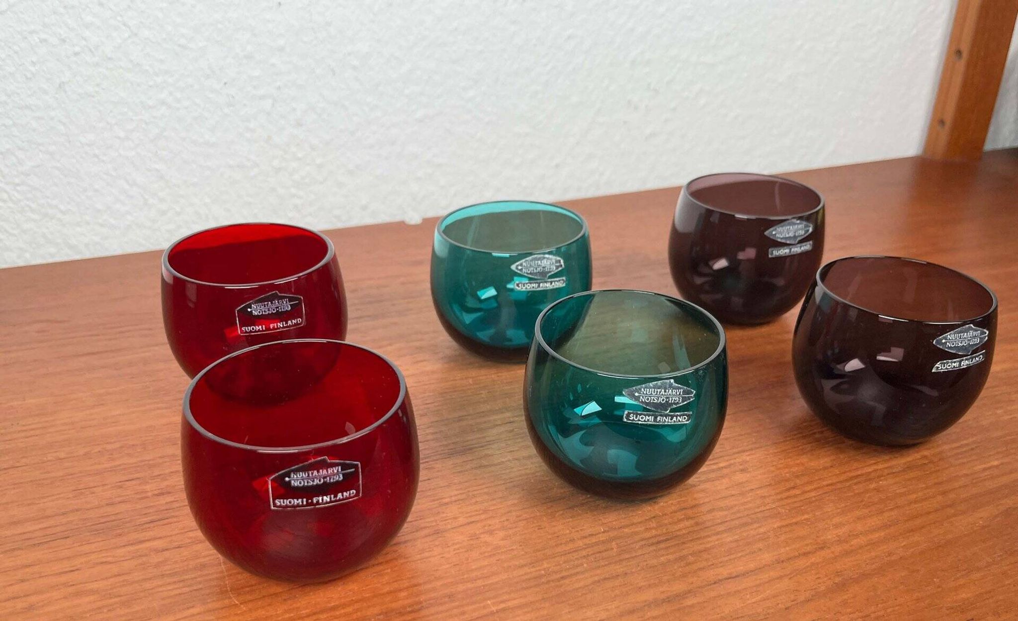 Mid-Century Modern Drinking Glasses from Nuutajärvi Notsjö, Finland, 1960s, Set of 6