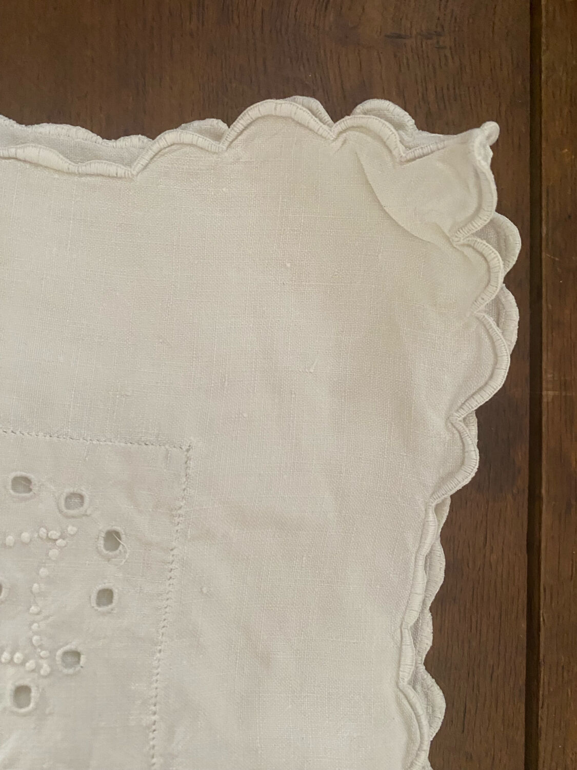 Embroidered openwork pillowcase, early 20th century.