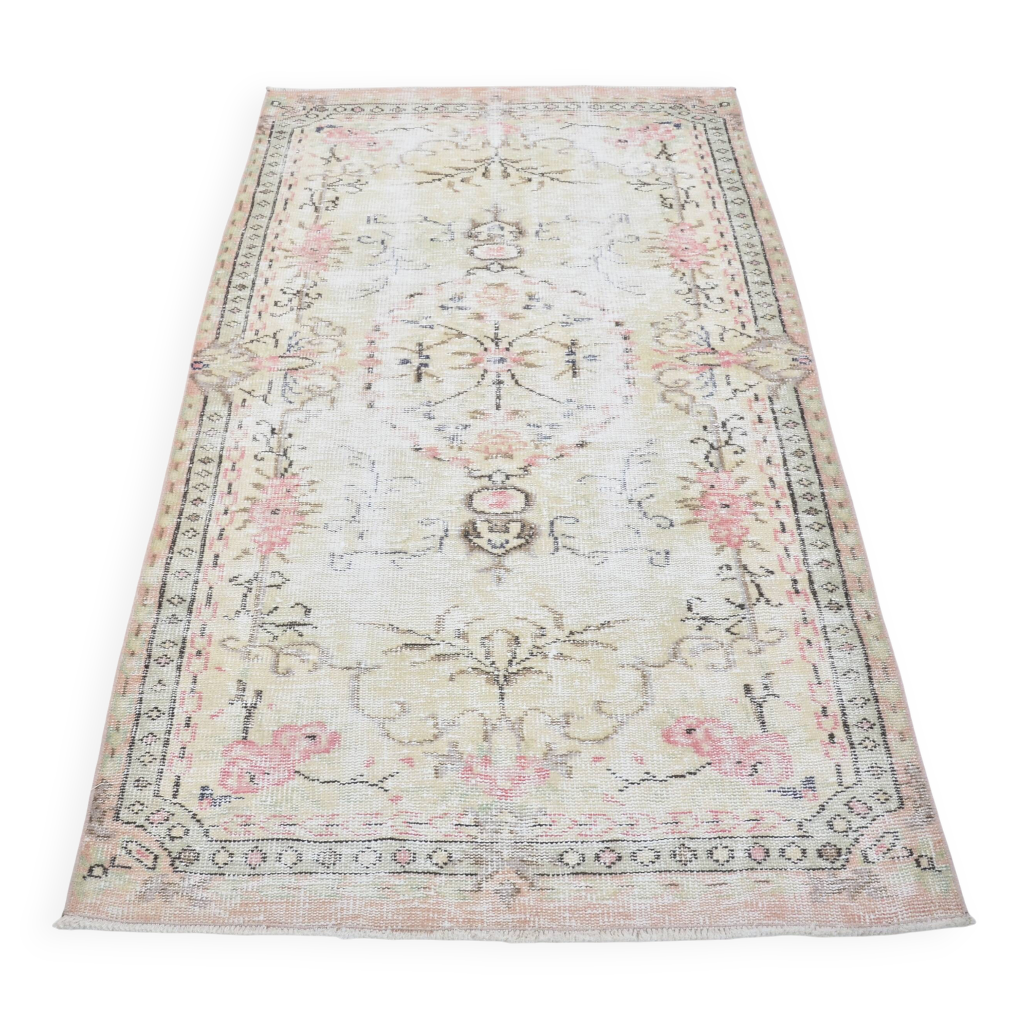 Beige & Pink Oushak Turkish Carpet sku 3258