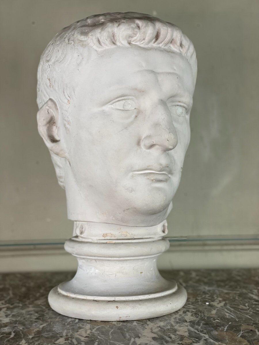 Plaster bust of a Roman emperor