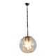 Vintage metal and glass pendant light, Italian design, 1960s.