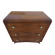Art Deco chest of drawers with 3 drawers, brass flower handle, solid wood - Very beautiful