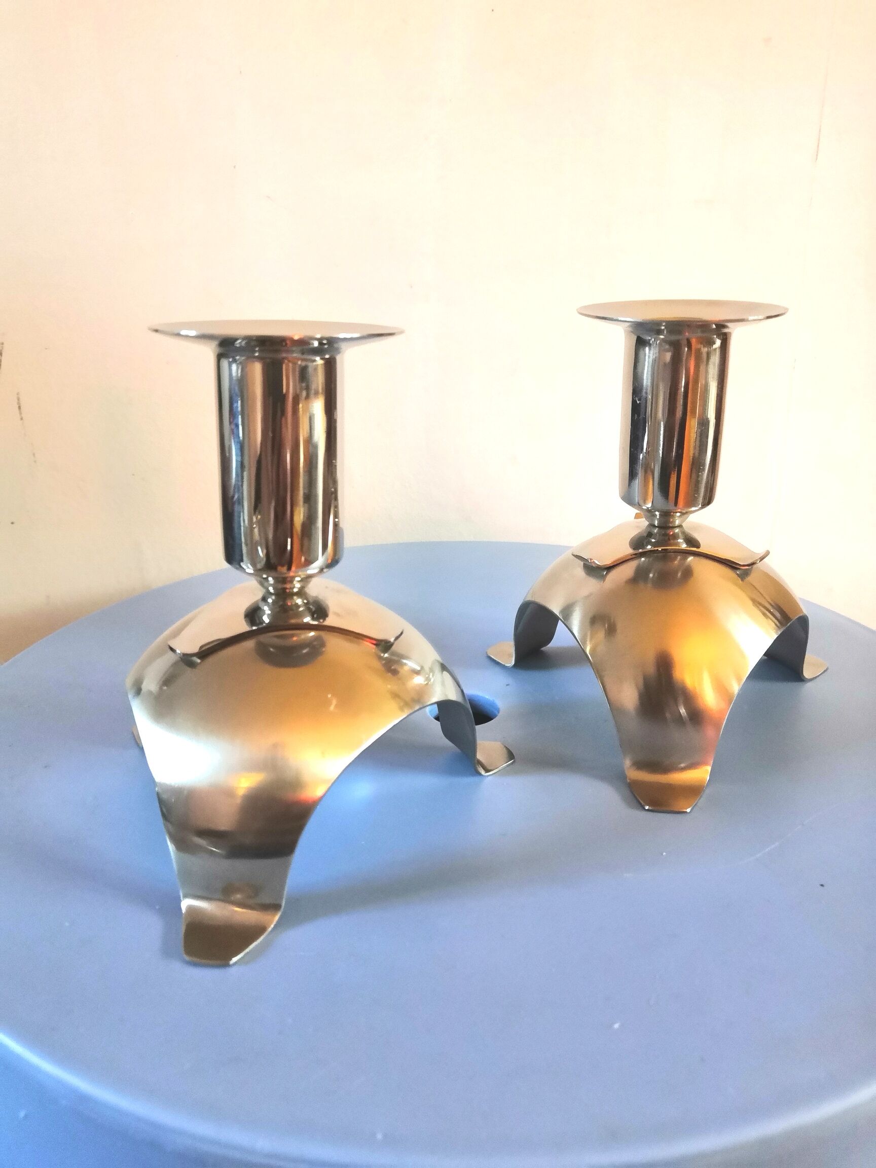 Pair of bouillet Bourdelle design candle holders, Lyon, 70s