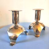 Pair of bouillet Bourdelle design candle holders, Lyon, 70s