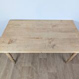 Raw wood farmhouse table