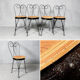 Lot de 4 chaises vintage en fer forgé 1940
