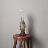 Art Deco glass paste vase signed Macau, Gallé inspiration, plant decoration