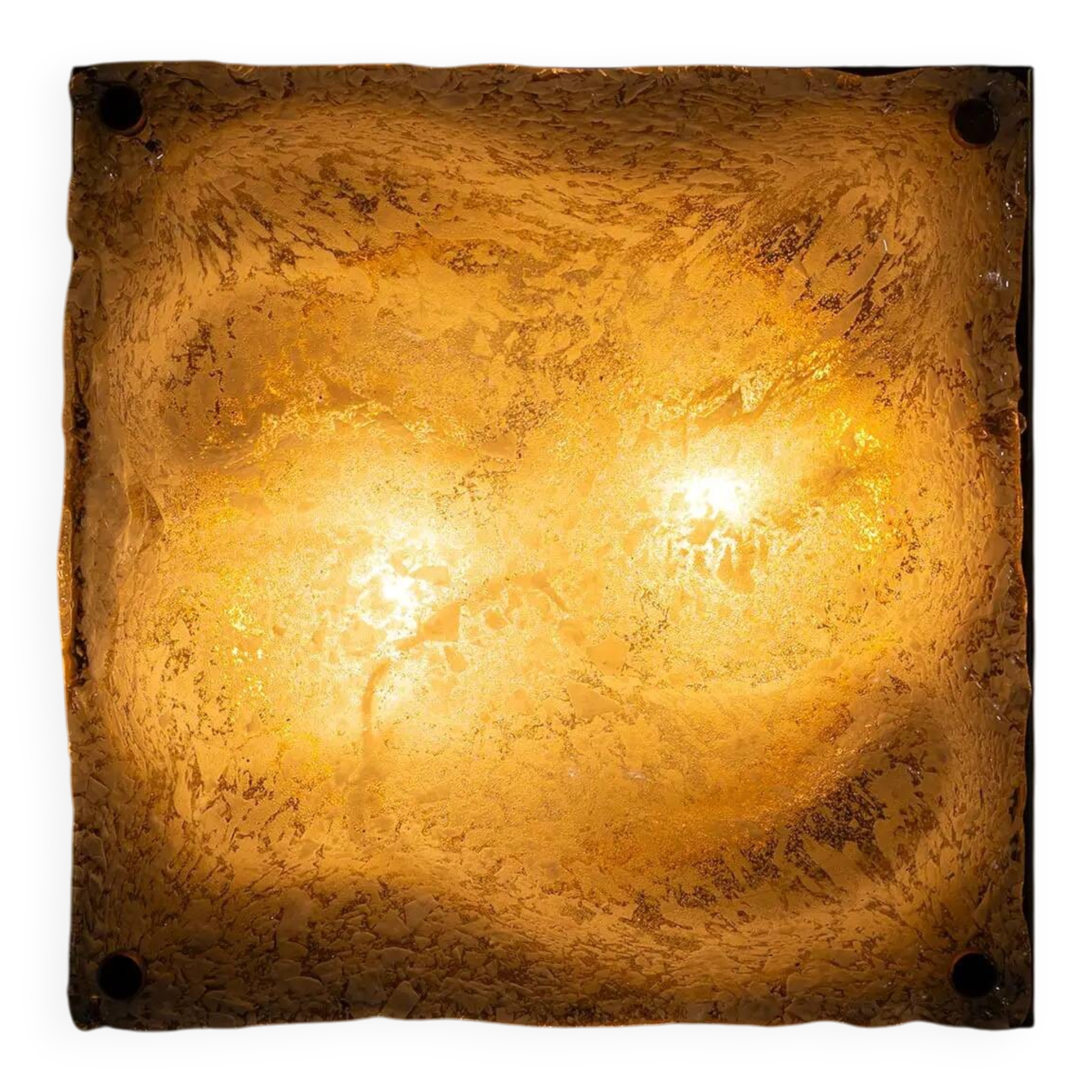 Sculptural Murano ice glass wall lamp, Italy 1970