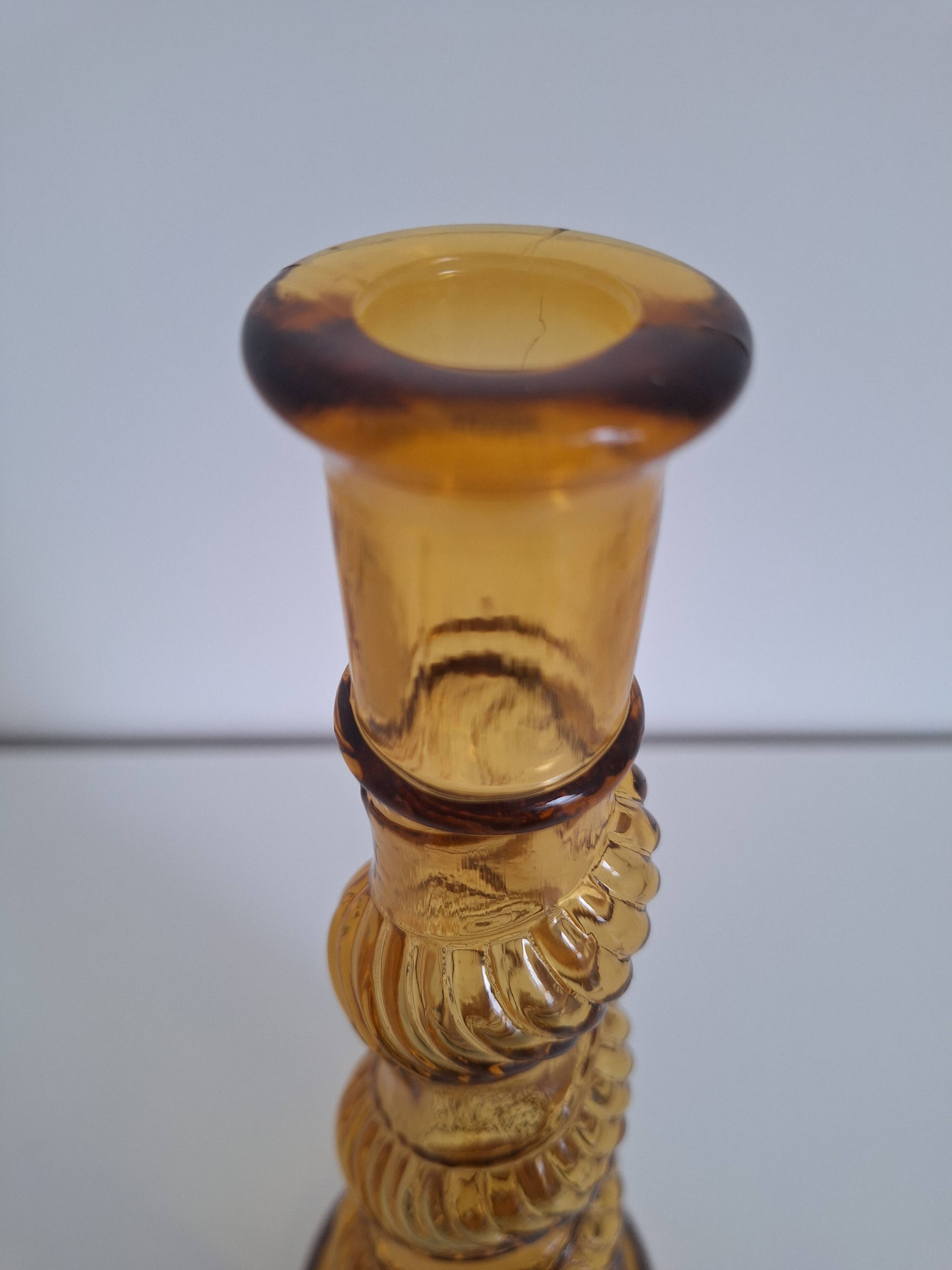 Vintage amber candle holder