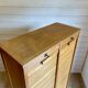 Vintage filing cabinet with double curtains, oak, Charles Schneider, Betschdorf.