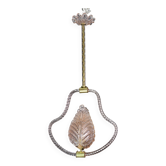 Midcentury Pink Leaf Murano Glass Chandelier by Barovier e Toso, 1950s
