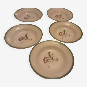 5assiettes  creuses faience digoin  publicite casino   modele epargne