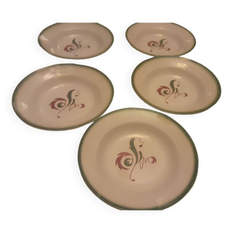 5assiettes  creuses faience digoin  publicite casino   modele epargne