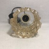 Vintage 70s molded glass pendant