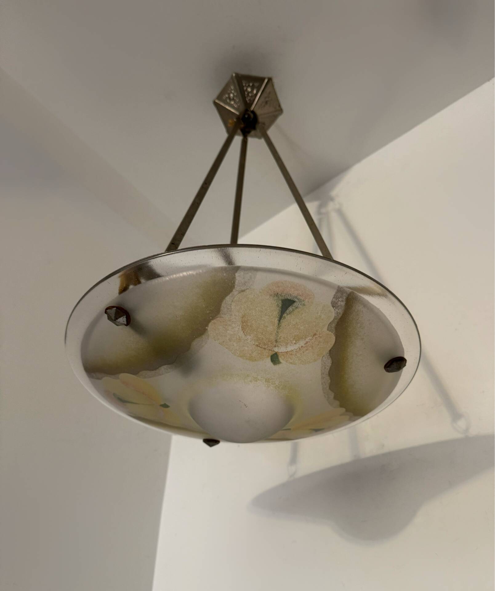 Art Deco chandelier with polychrome glass