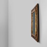 Carved Baroque Black and Giltwood Mirror, France 1850s