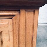 Brutalist Handcrafted Oak 2 Door Cabinet, Belgium, 1950s