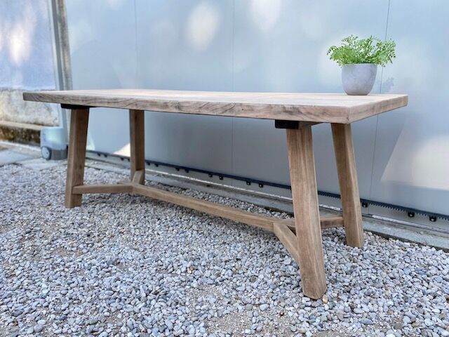 Farmhouse table walnut stripped 200 cm