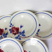 6 vintage soup plates from K&G Luneville, Chantal model