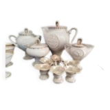 Luxury service of 16 pieces in pearlescent art porcelain - Signed DR PERLA, 1991