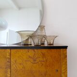 Art Deco Ensemble / Swedish Grace of 4 Glass Containers by Simon Gate Orrefors Sweden 1920s