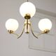Mid-century Italian Brass and Opaline Chandelier