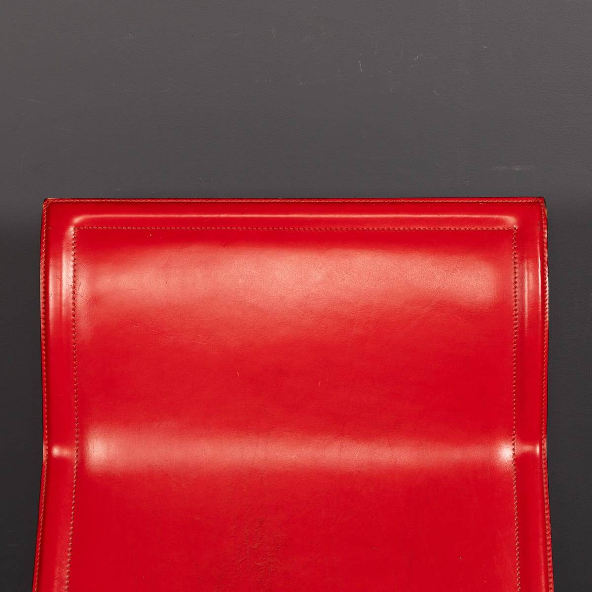20thC Italian Red Leather Chair By Toussaint & Angeloni For Matteo Grassi