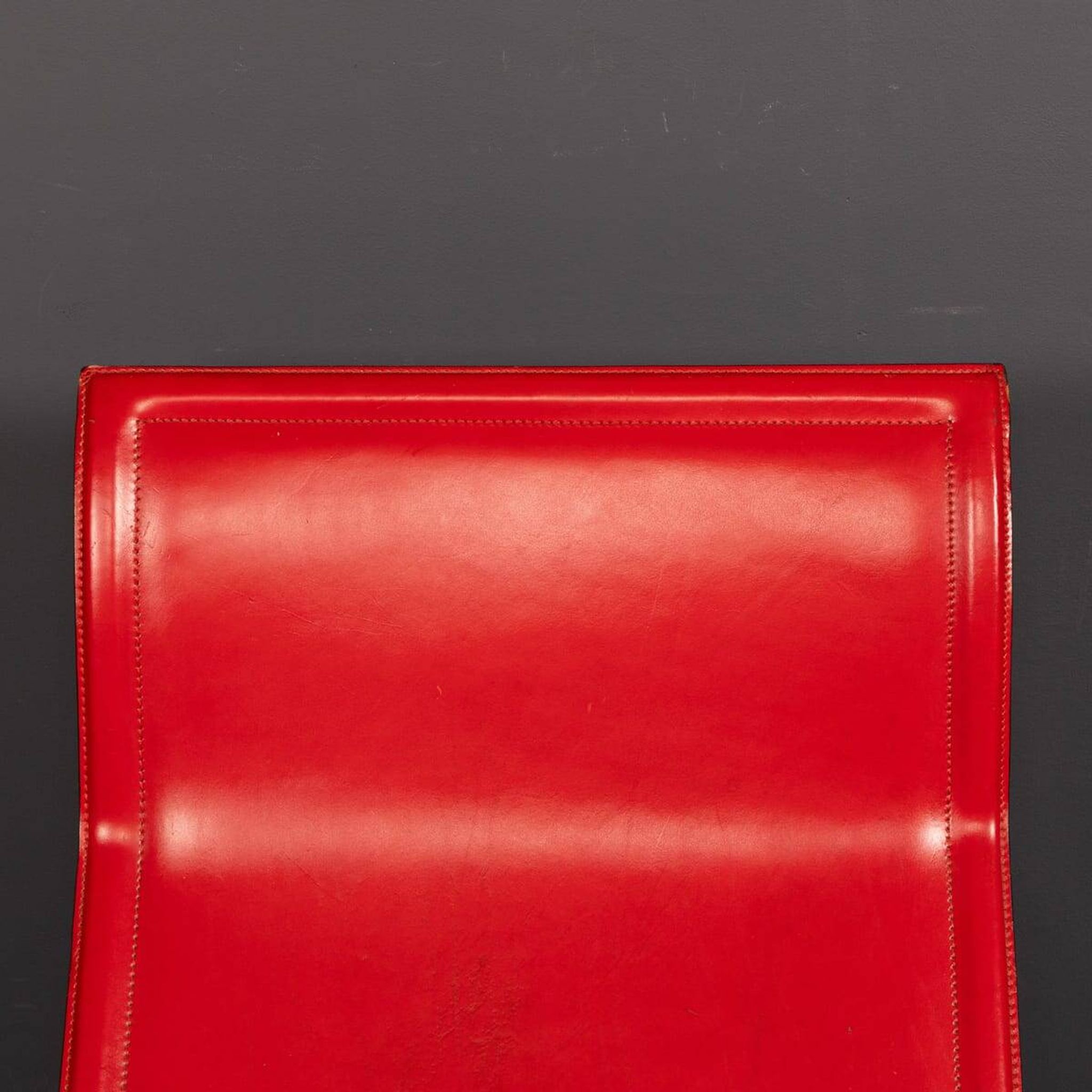 20thC Italian Red Leather Chair By Toussaint & Angeloni For Matteo Grassi
