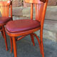 Pair of restaurant chairs curved wood imitation vintage leather 1970s