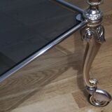 Art deco service in glass and brass.