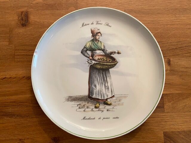 5 Dessert plates "The trades of Old Paris"