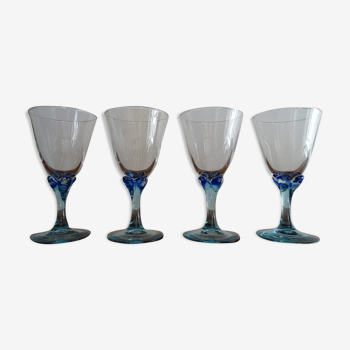 4 vintage Arc France wine glasses