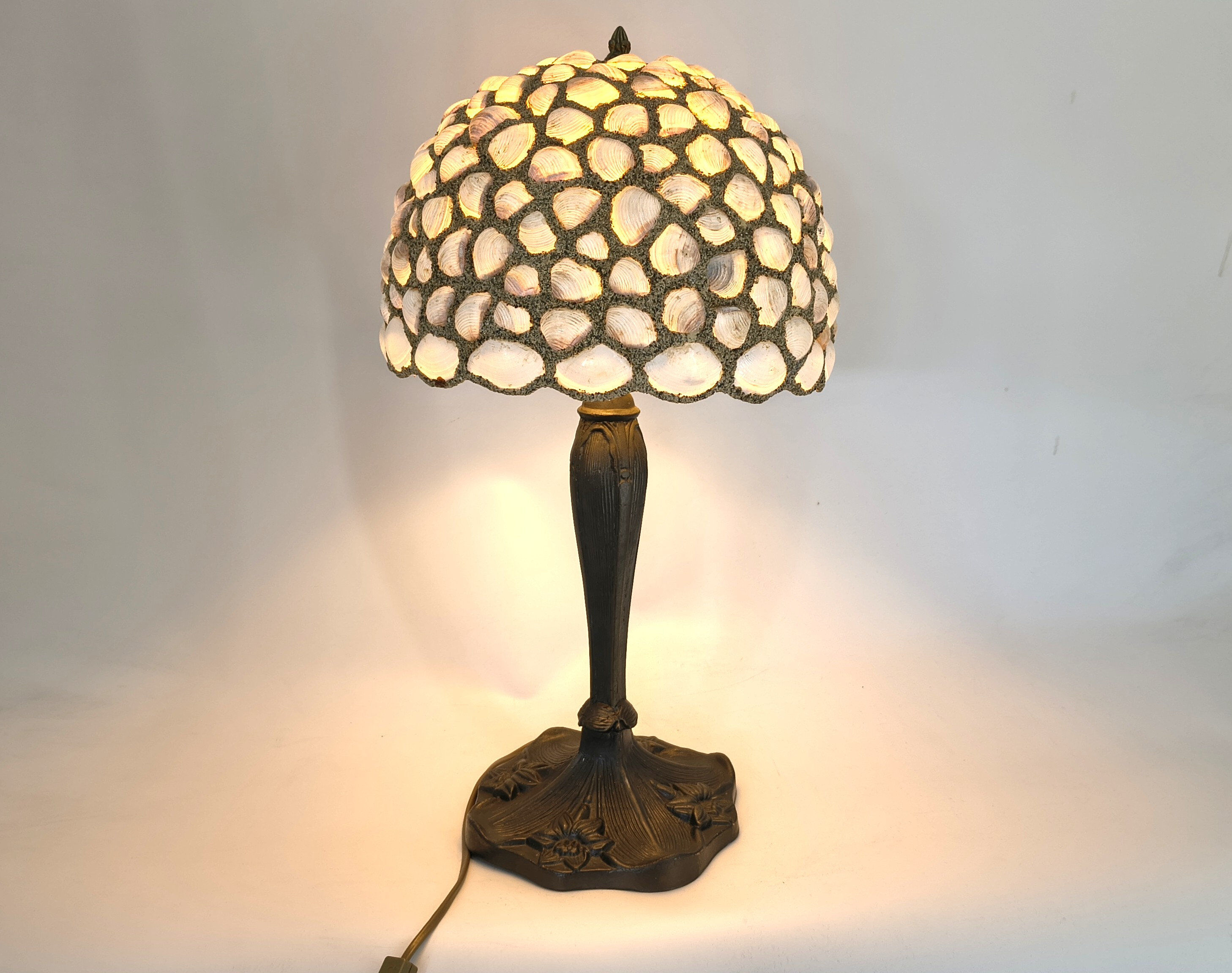 Vintage sea shell table lamp, 1970s