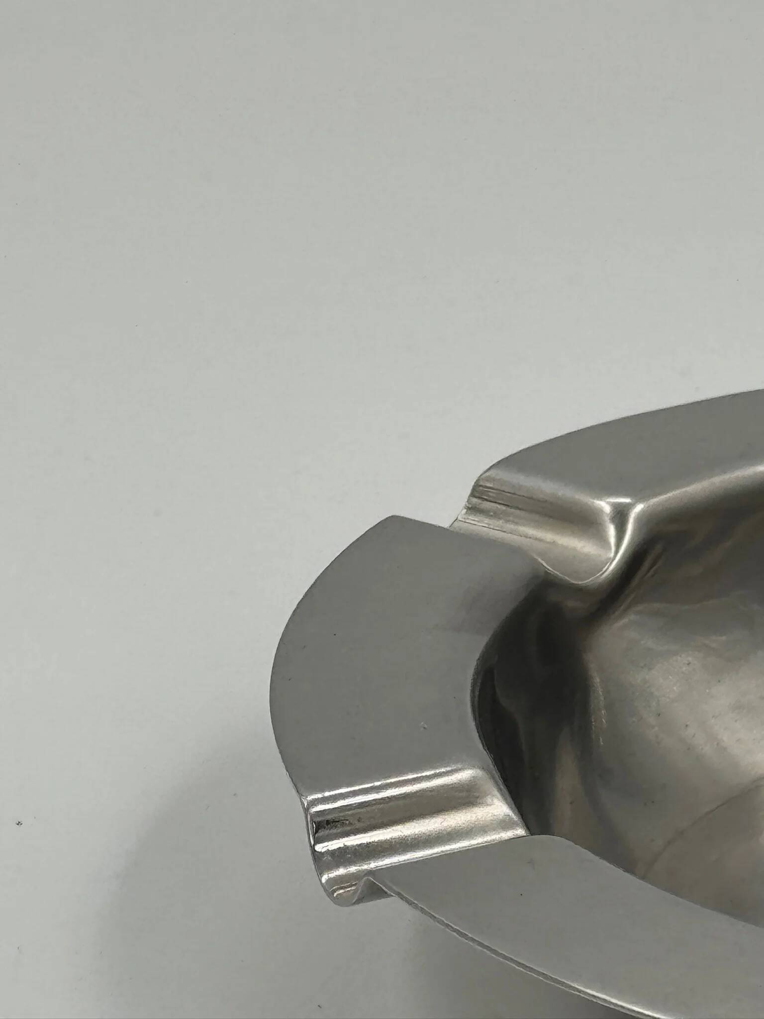 Vintage round ashtray in stainless steel