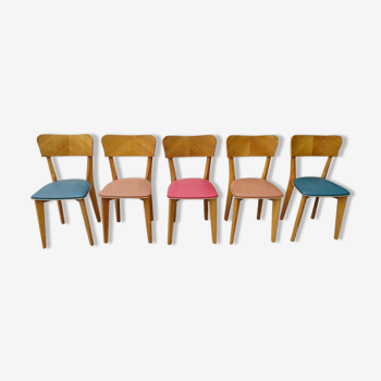 Set of 5 compass foot chairs