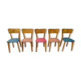 Set of 5 compass foot chairs
