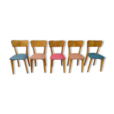 Set of 5 compass foot chairs